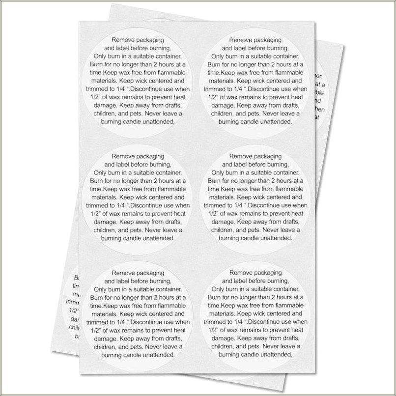 Candle Warning Labels Template Free 1