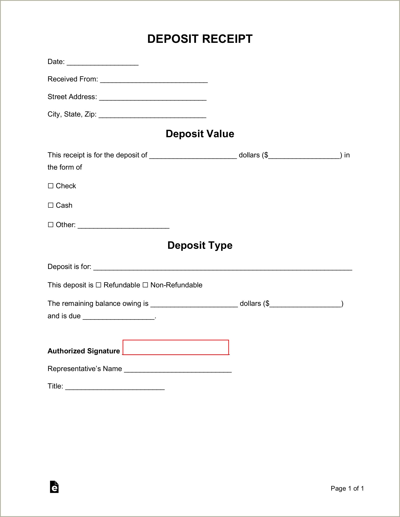 Car Deposit Receipt Template Free Pdf - Resume Example Gallery