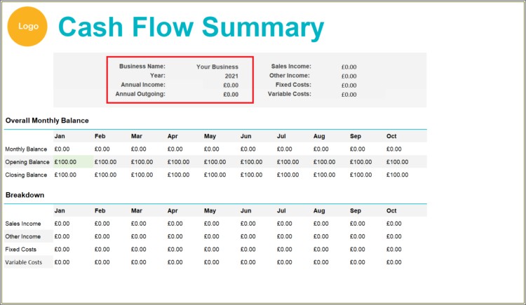 Cash Flow Template Excel Free Uk