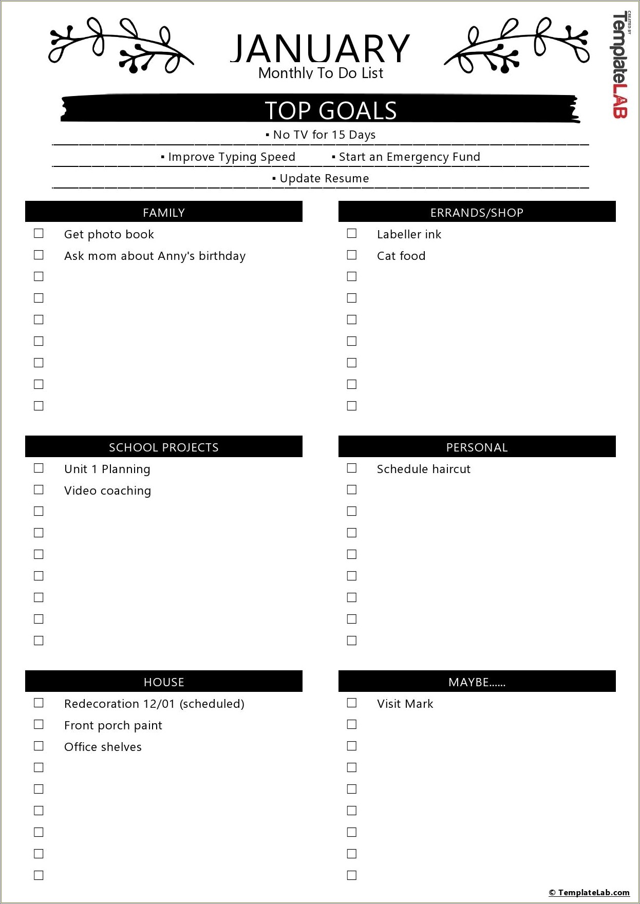 Checklist Form In Word Free Template
