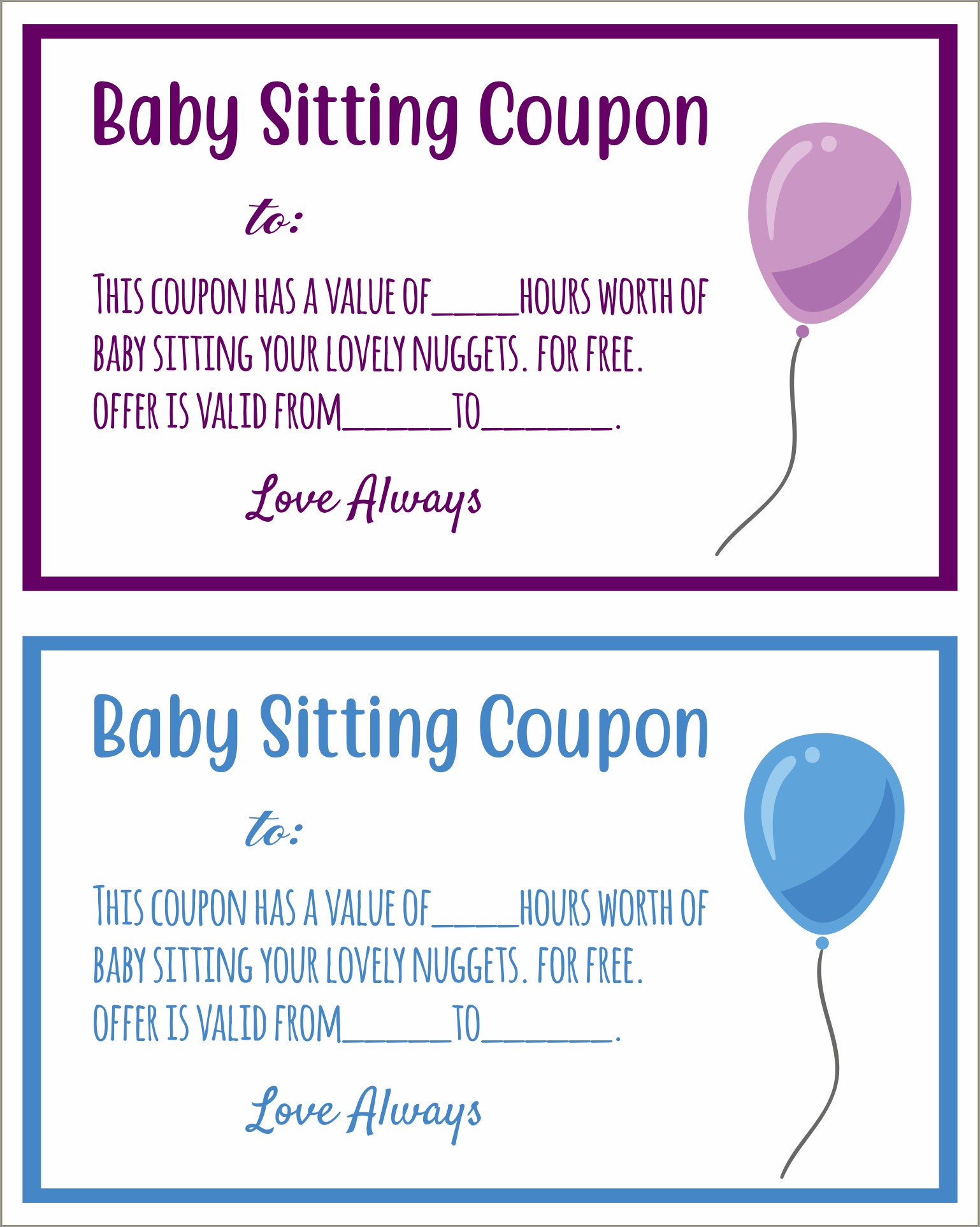 Child Care Gift Certificate Template Free