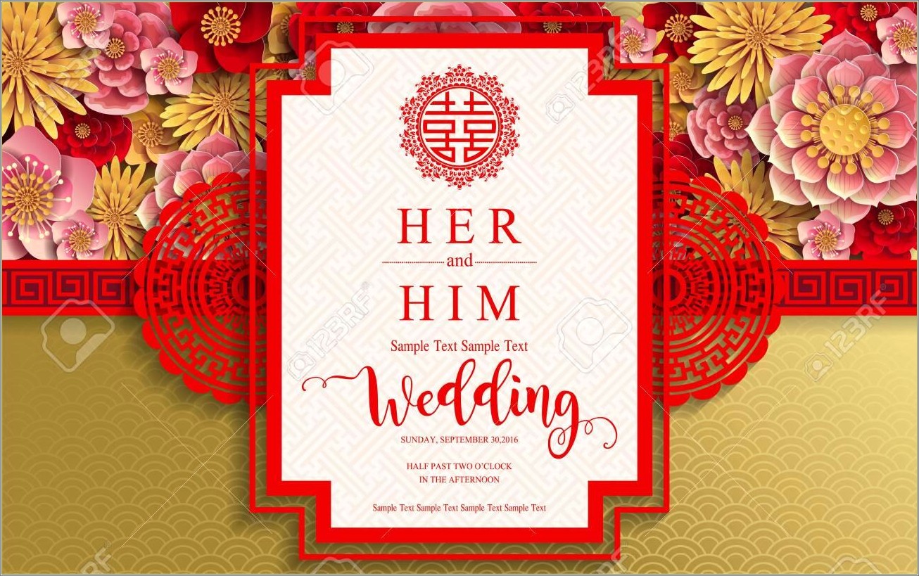 Chinese Wedding Invitation Card Template Free