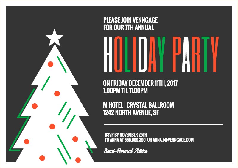 Christmas Office Party Invitation Free Templates