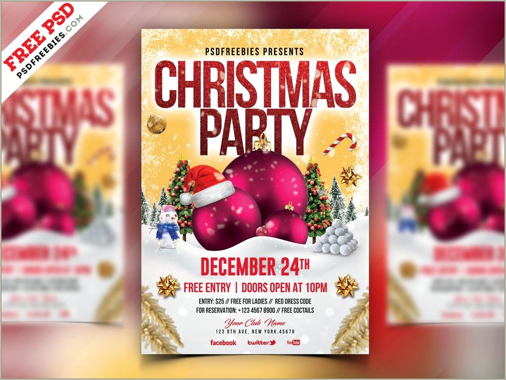 Christmas Party Poster Template Psd Free