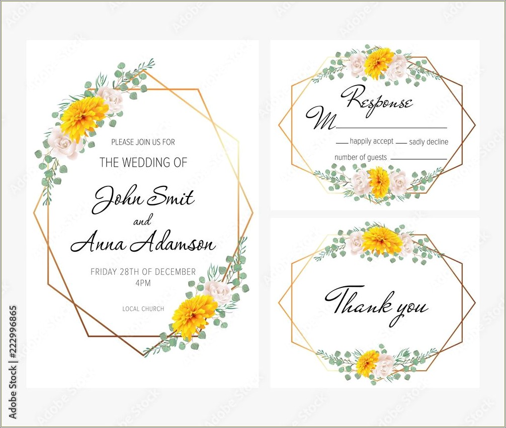 Chrysanthemum Blossom Wedding Invitations Templates Free