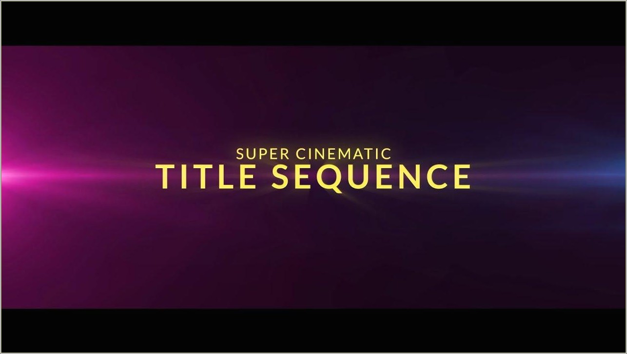 Cinematic Intro Template After Effects Free