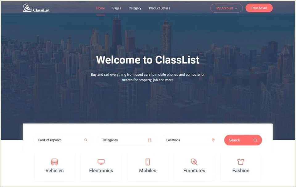 Classified Ads Bootstrap Template Free Download