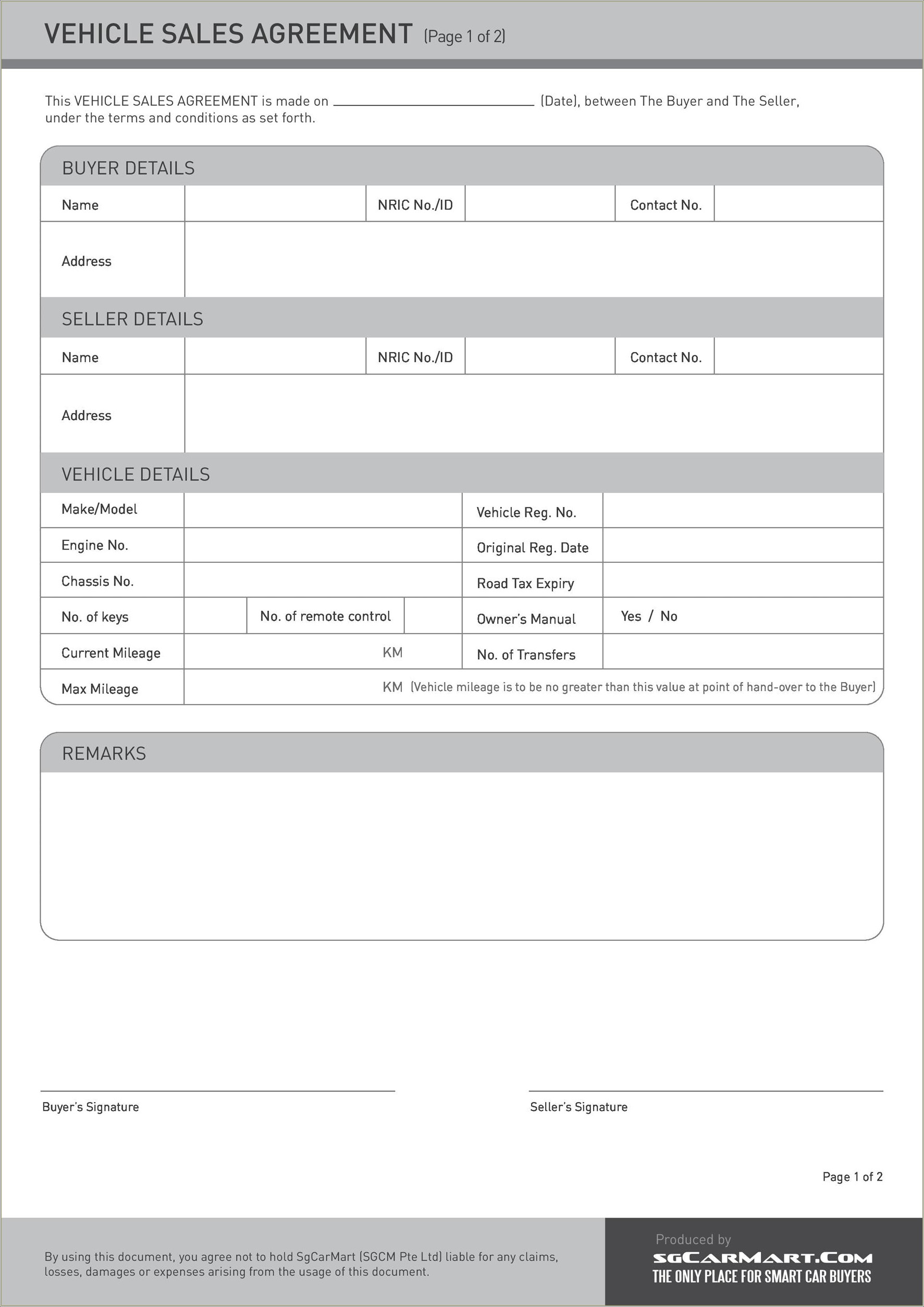 Company Vehicle Use Agreement Template Free
