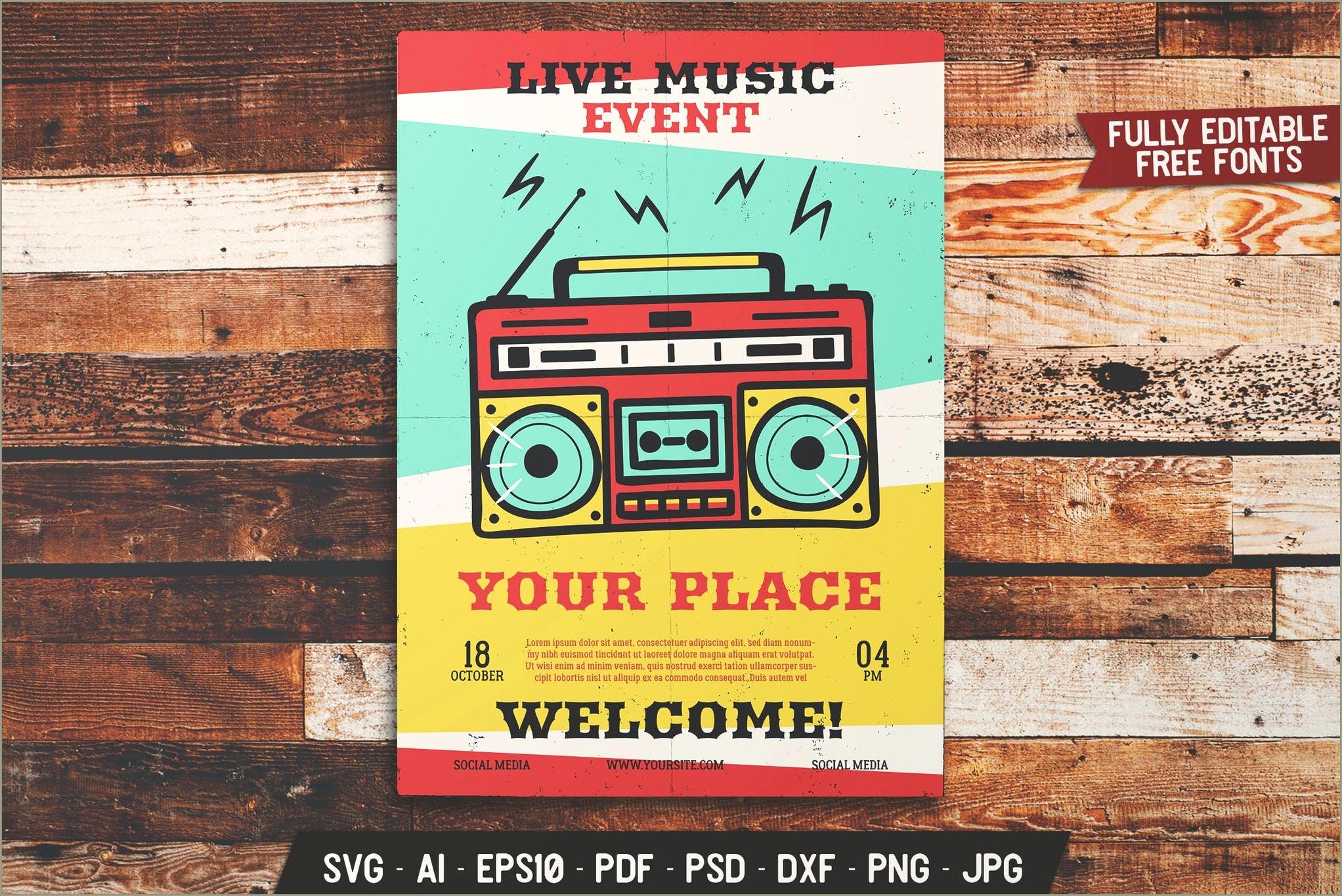 Concert Poster Free Template Adobe Indesign