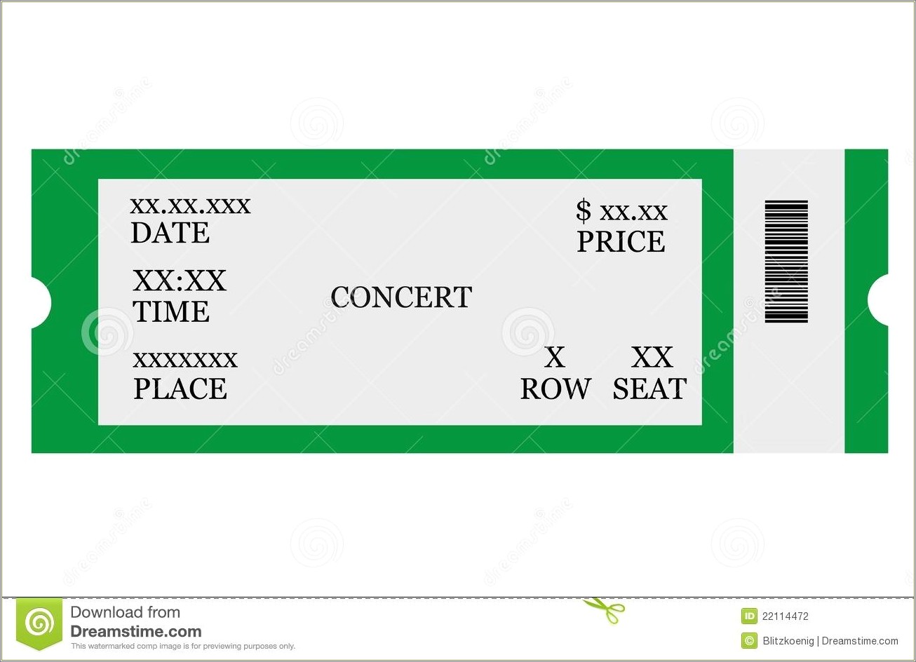Concert Ticket Invitation Template Free Download
