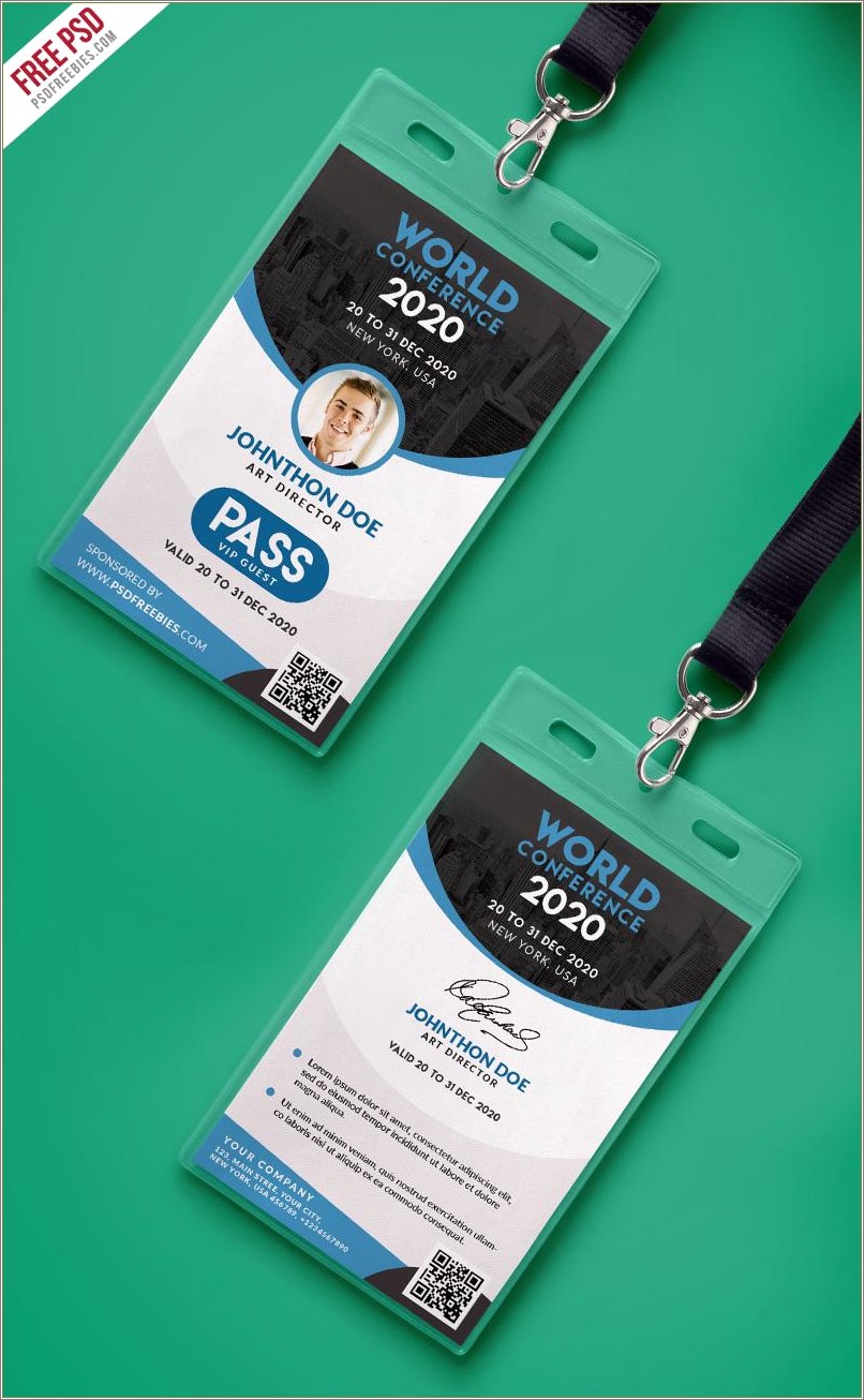 Conference Badge Template Psd Mockup Free