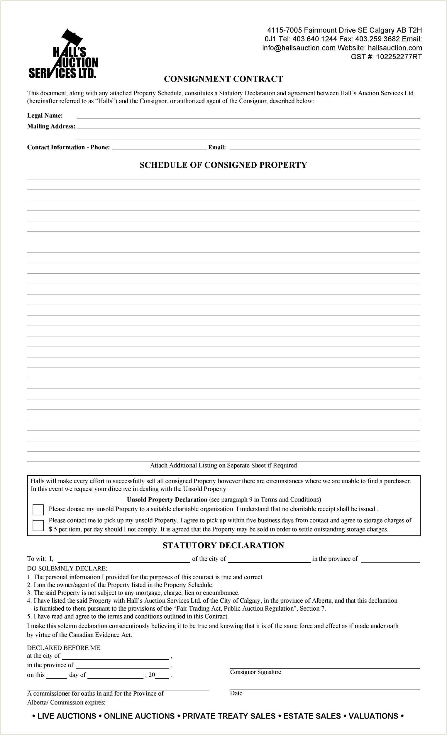 Consignment Agreement Template Free Musical Instrument