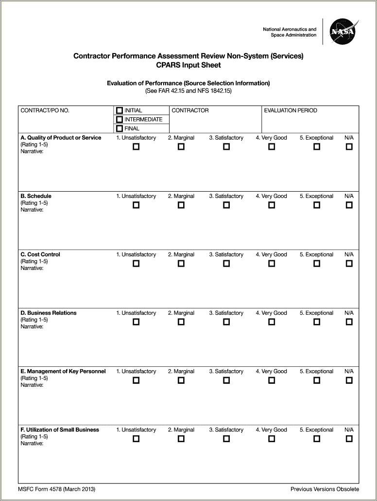 Construction Employee Evaluation Form Free Template