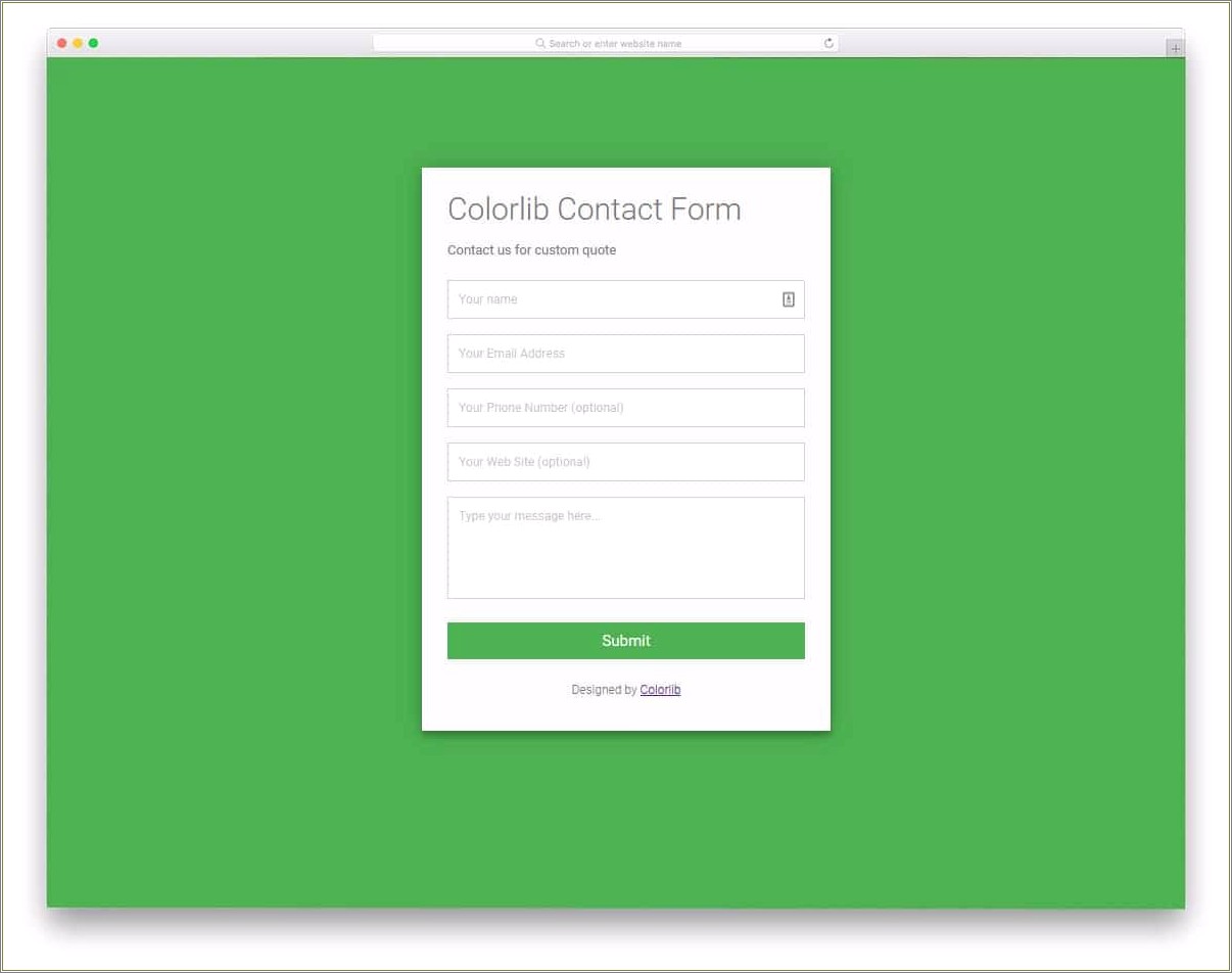 Contact Form Html5 Template Free Download