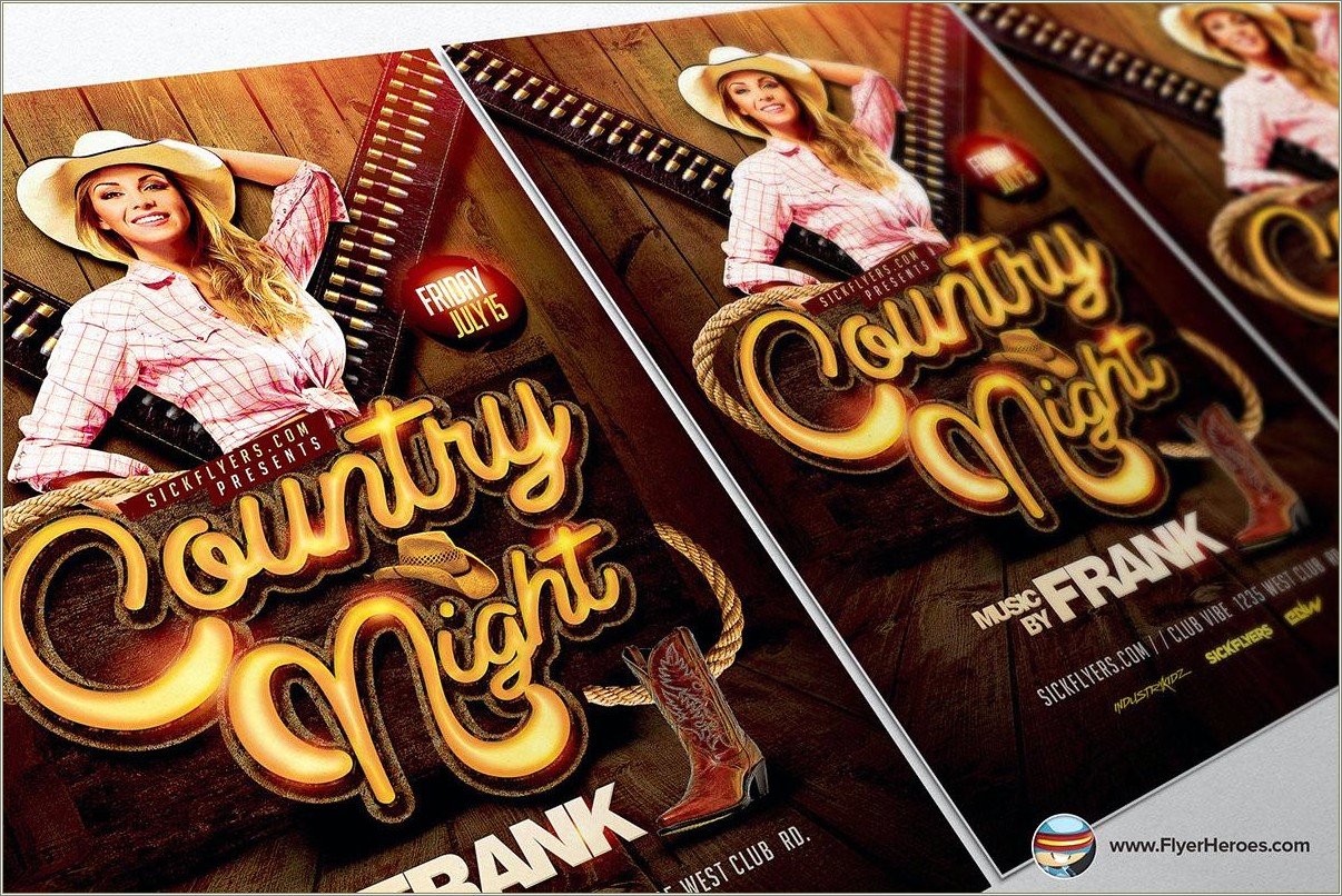 Country And Western Free Flyer Template