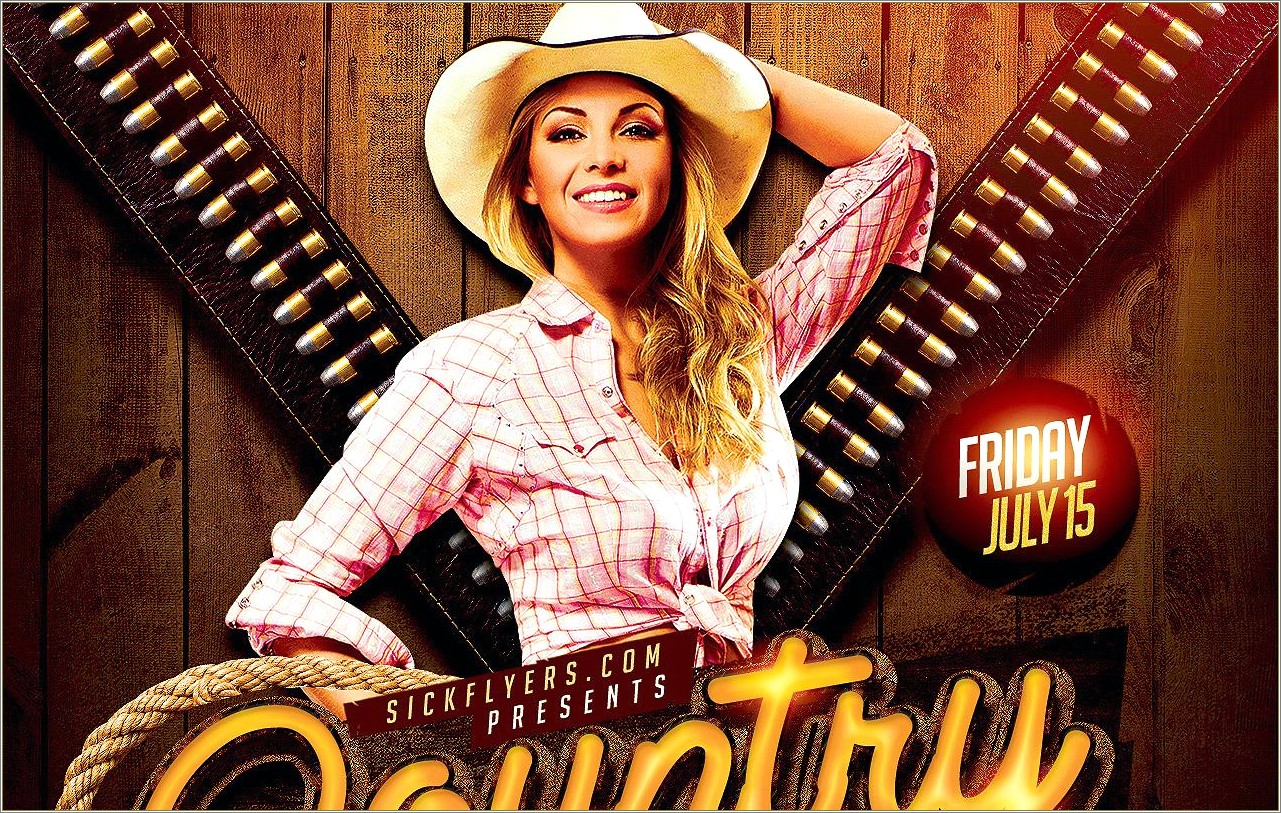 Country Night Western Flyer Template Free