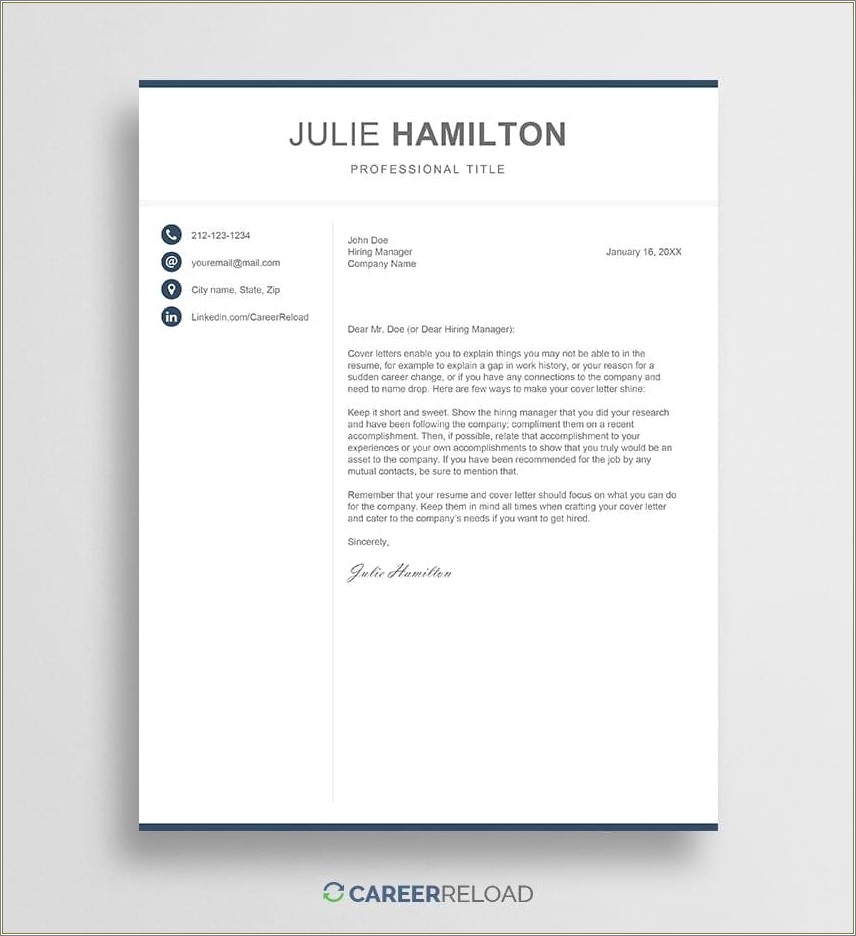 Cover Letter Sample Template Word Free