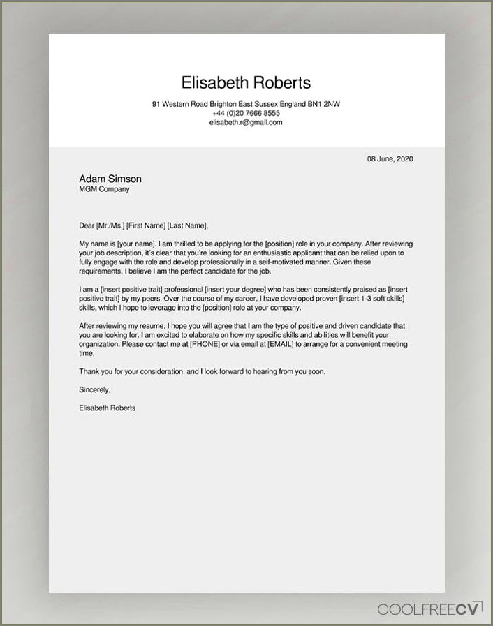 Cover Letter Template For Professor Free