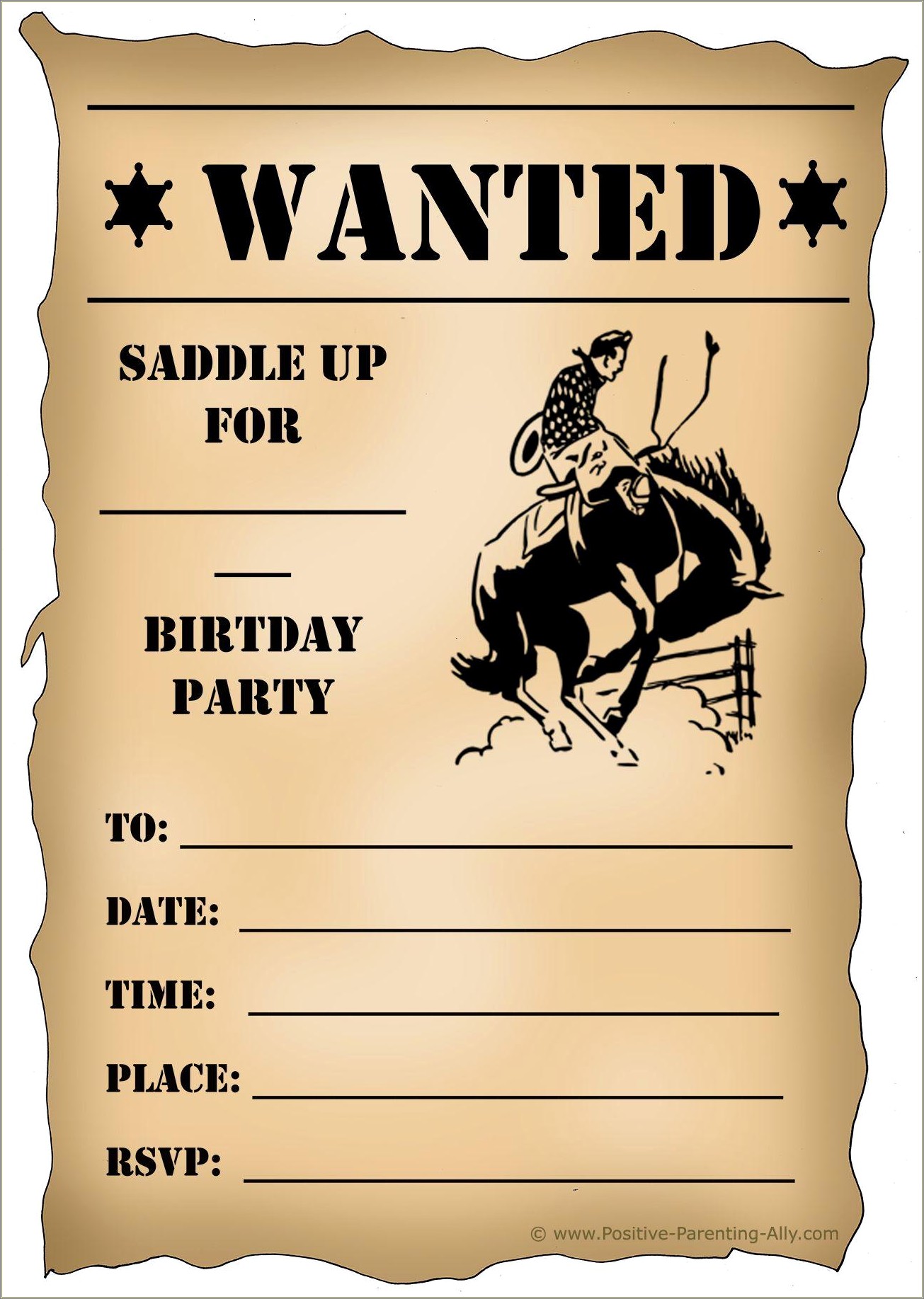 Cowboy Holiday Party Invitation Template Free