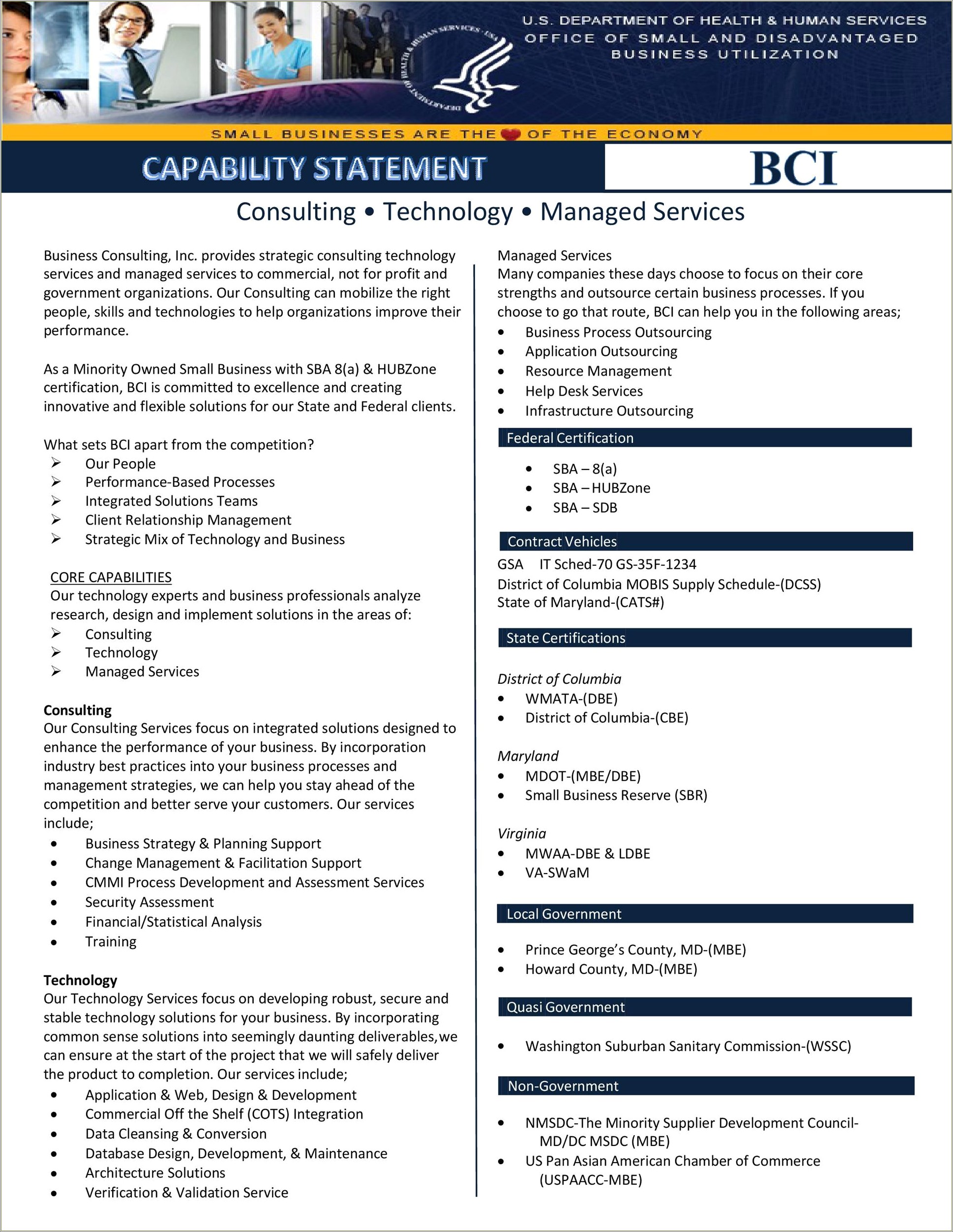 Create A Capabilities Statement Template Free