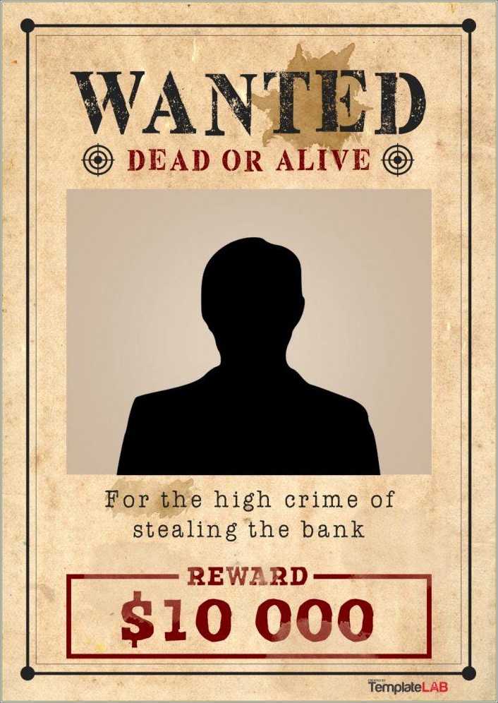 Create A Free Wanted Poster Template