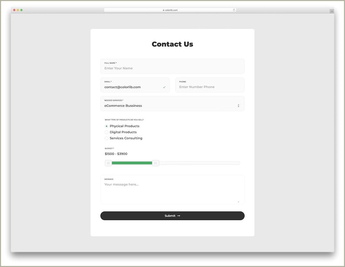 Css Contact Form Templates Free Download
