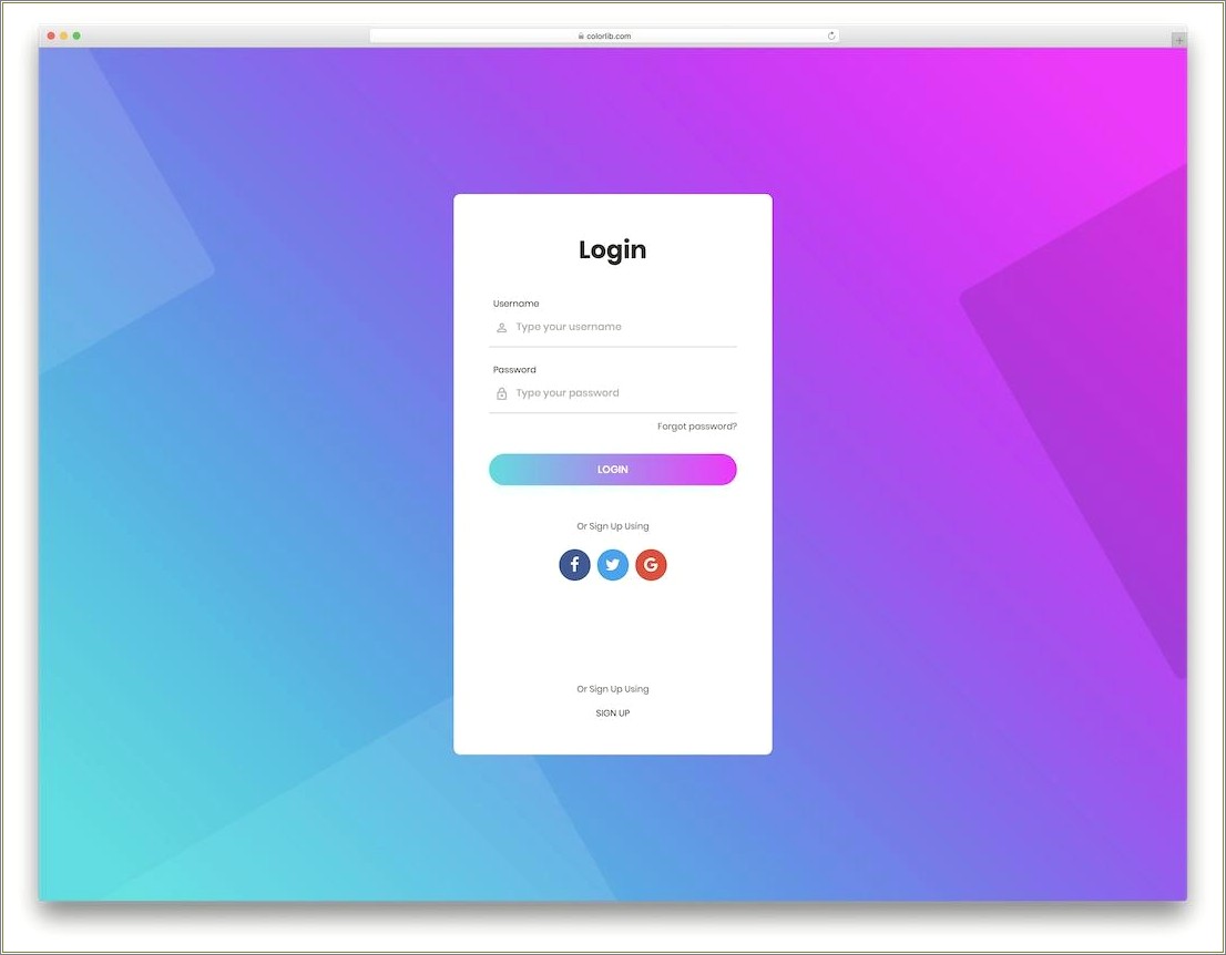Css Template Free Download Login Page