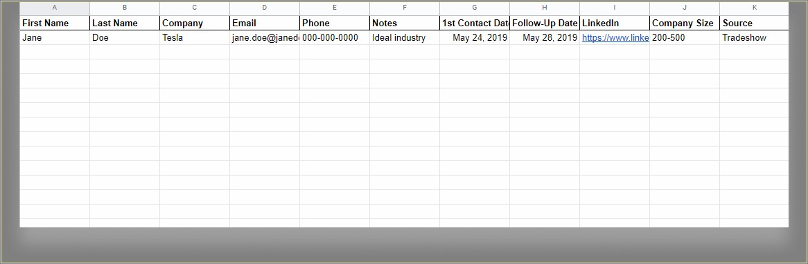 Customer Follow Up Free Template Excel