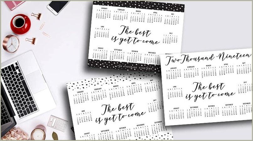Cute Free Calendar Template Printable 2019