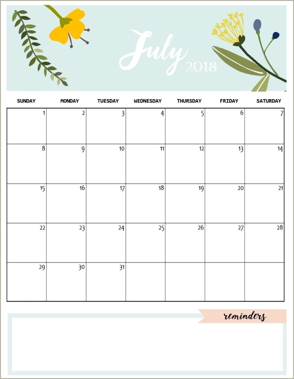 Cute Free Printable Calendar Templates 2019