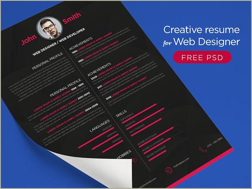 Cv Format Template Psd Free Download