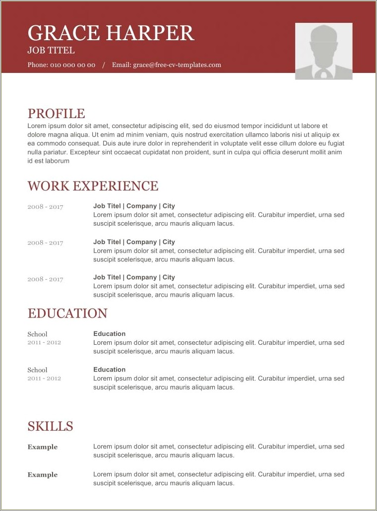 Cv Template 2017 Free Download Word