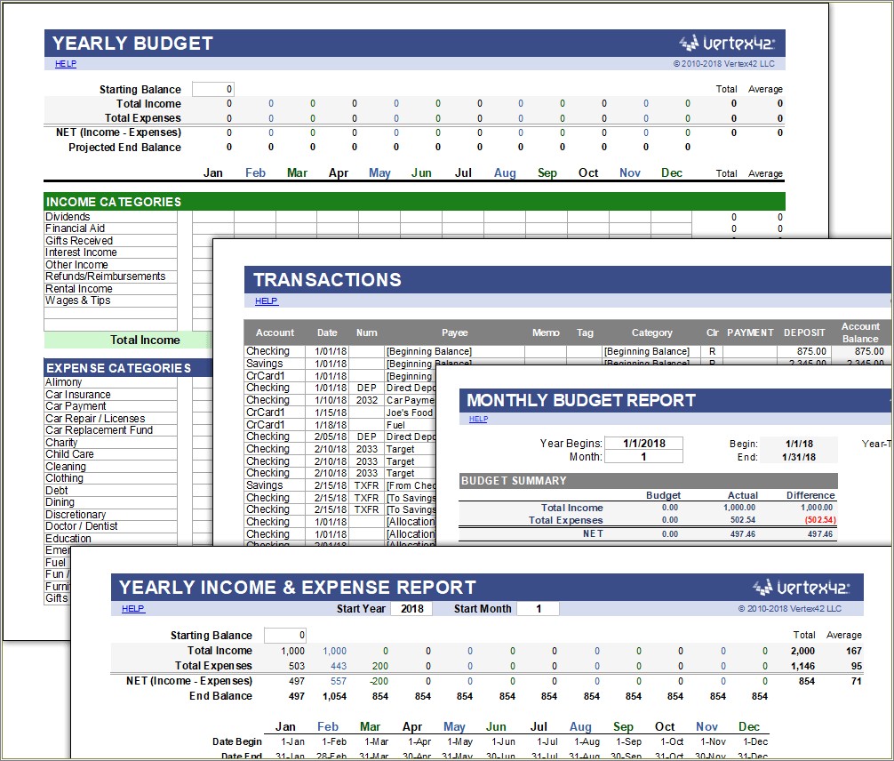 Dashboard Aconting Excel Template Free Download