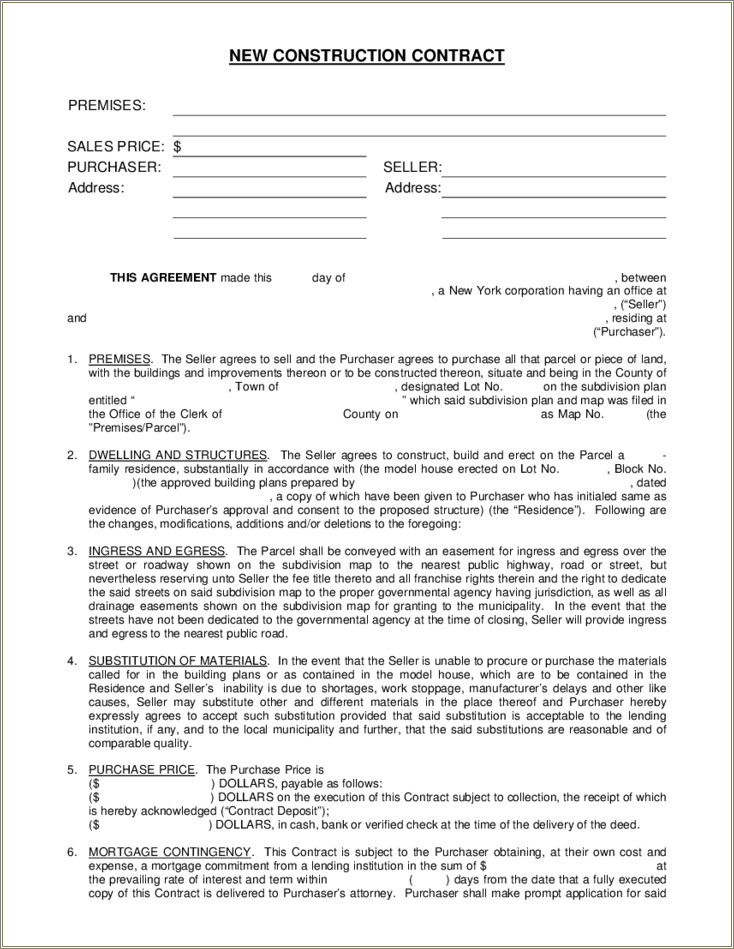 Deposit Contract Template For Contractors Free