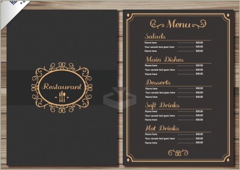 Dine In Chinese Menu Template Free