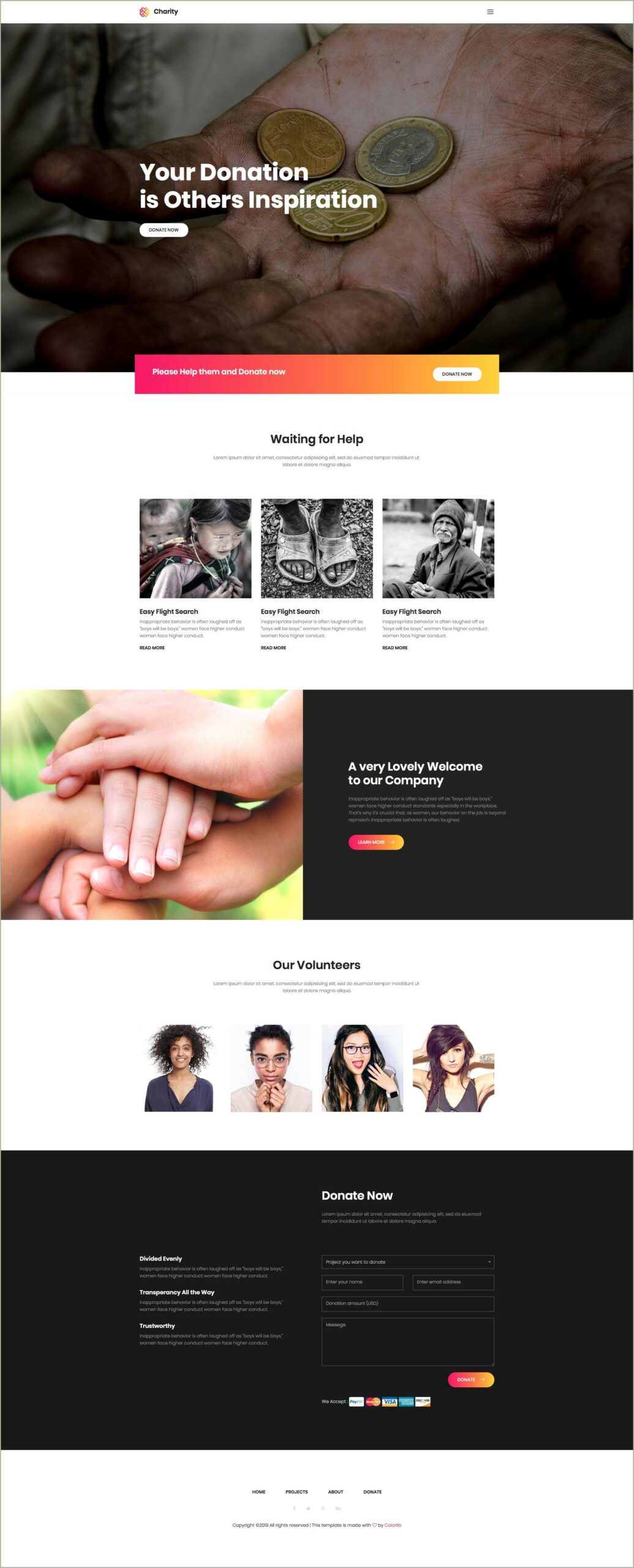 Donation Responsive Html Template Free Download