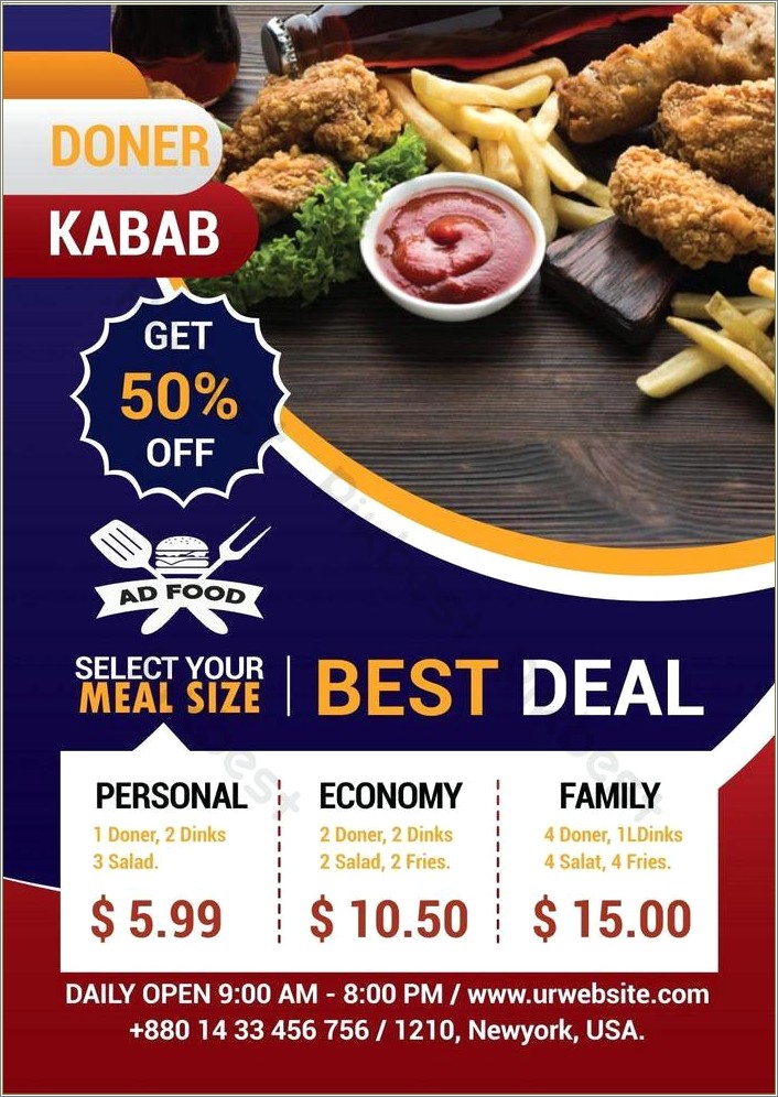 Doner Kabab Flyer Templates Free Download