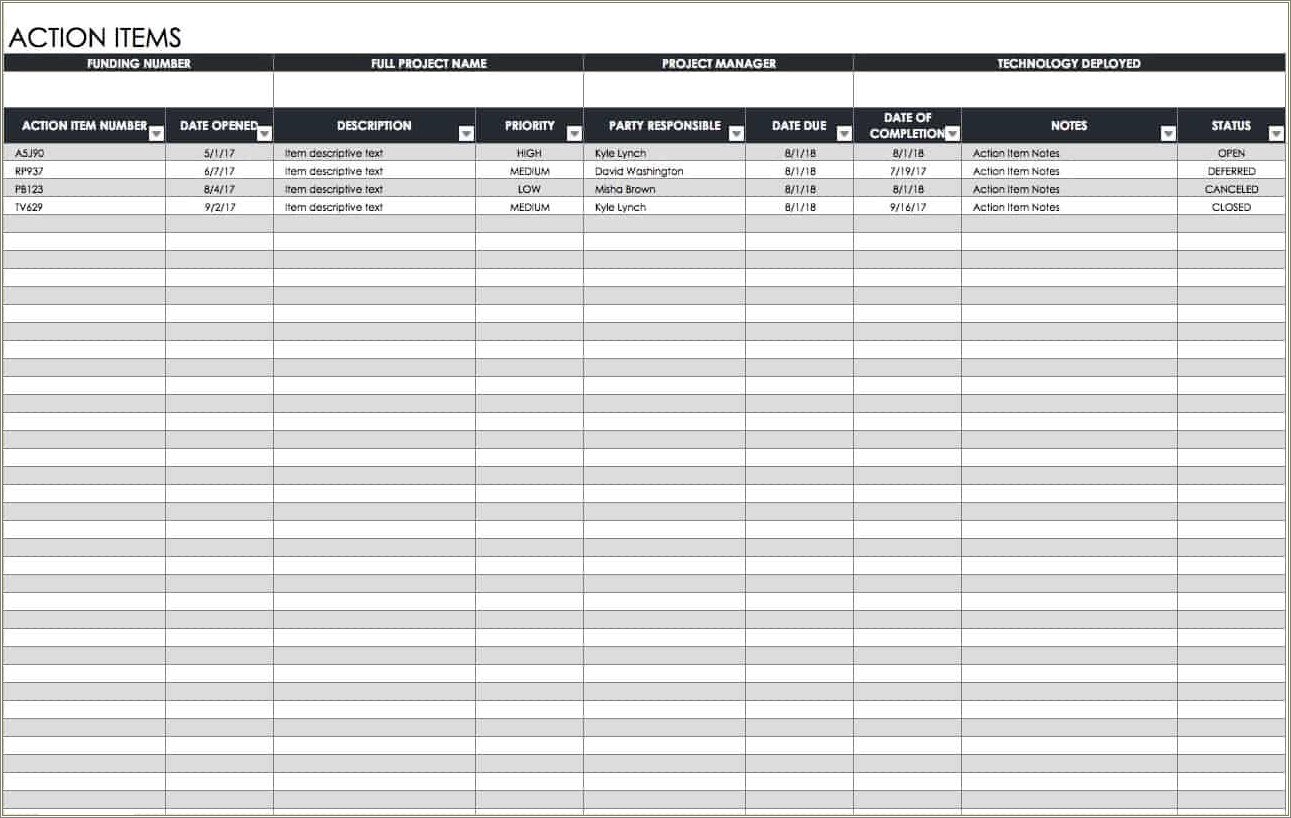 Download Free Action Plan Template Excel