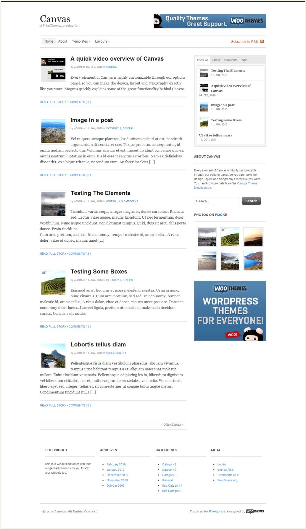Download Free Canvas Woothemes Wordpress Template