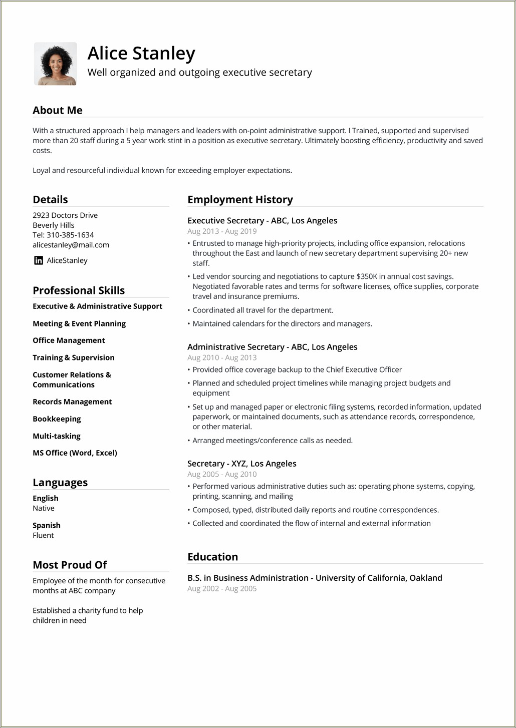 Download Free Cv Template South Africa