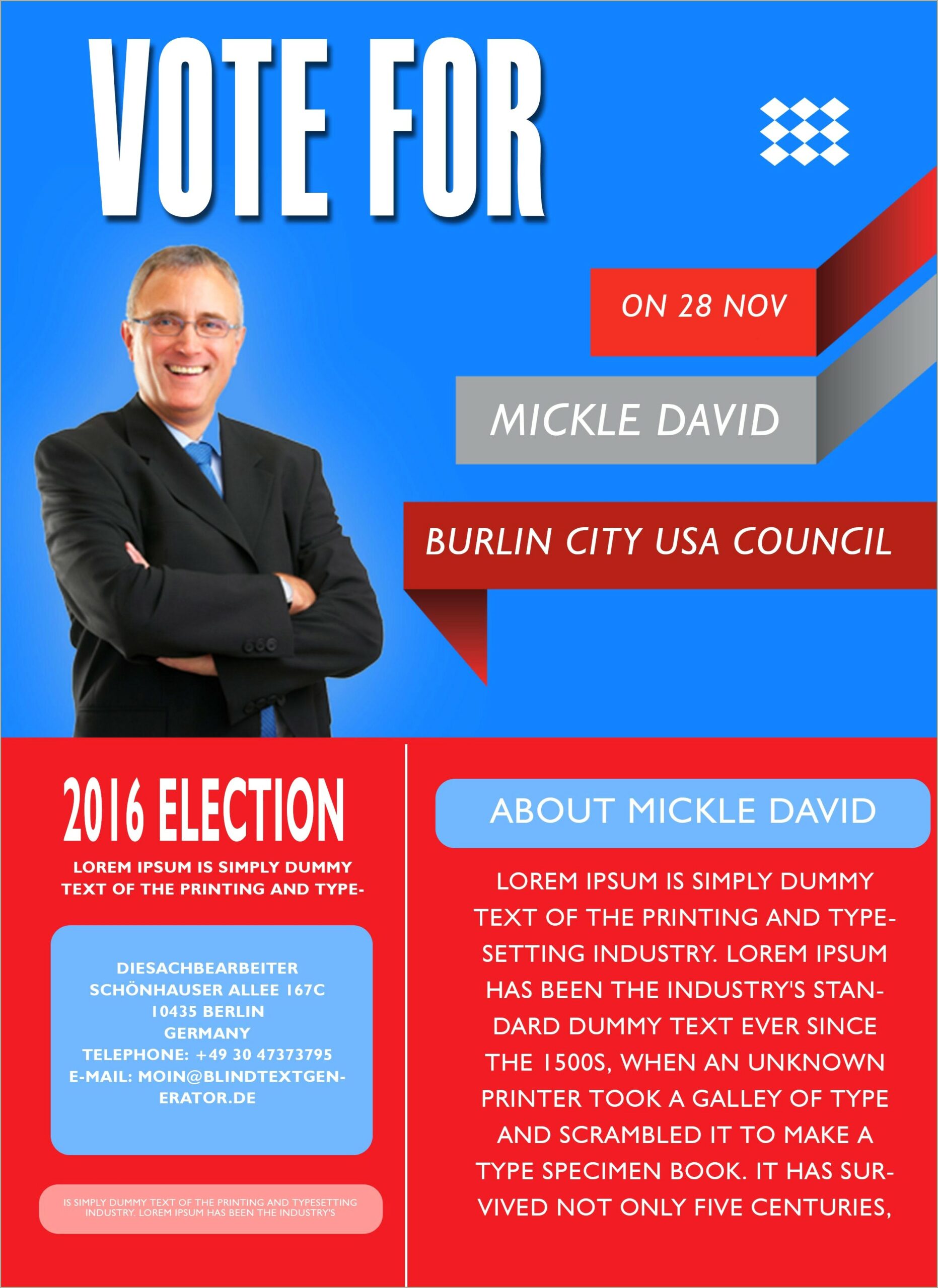 Election Candidate Flyer Word Template Free