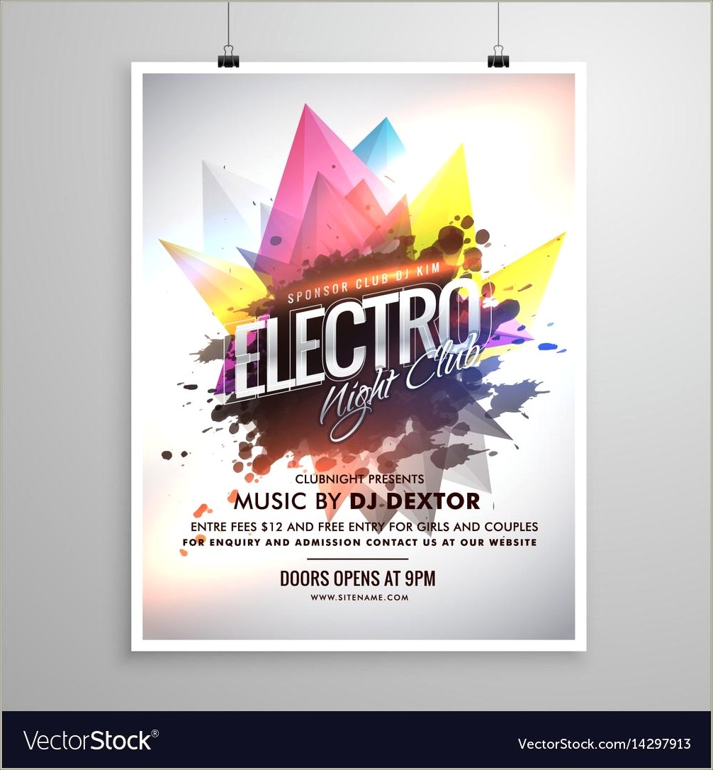 Electro Party Flyer Template Free Download