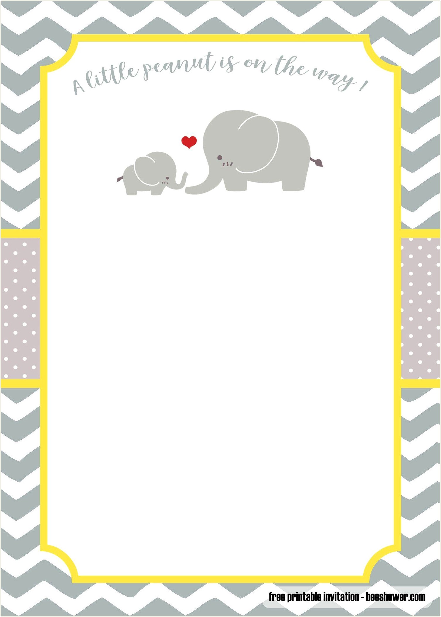 Elephant Baby Shower Invitation Template Free