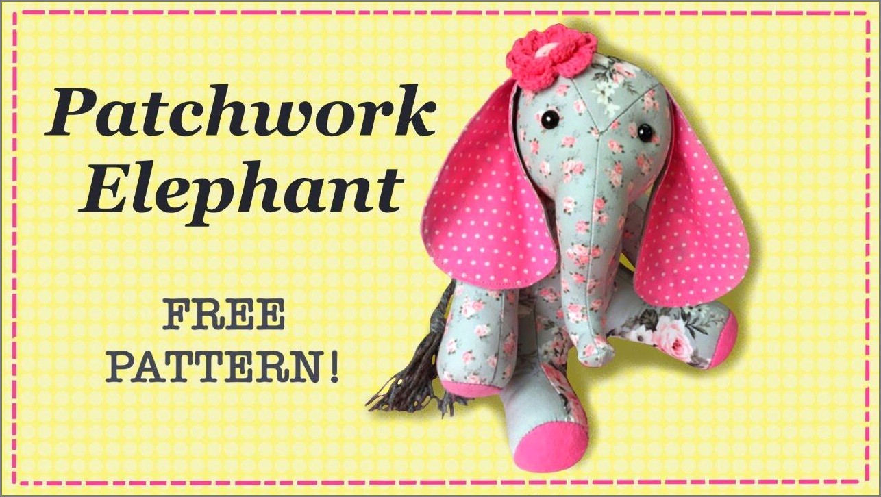 Elephant Stuffed Free Pattern Template Toy