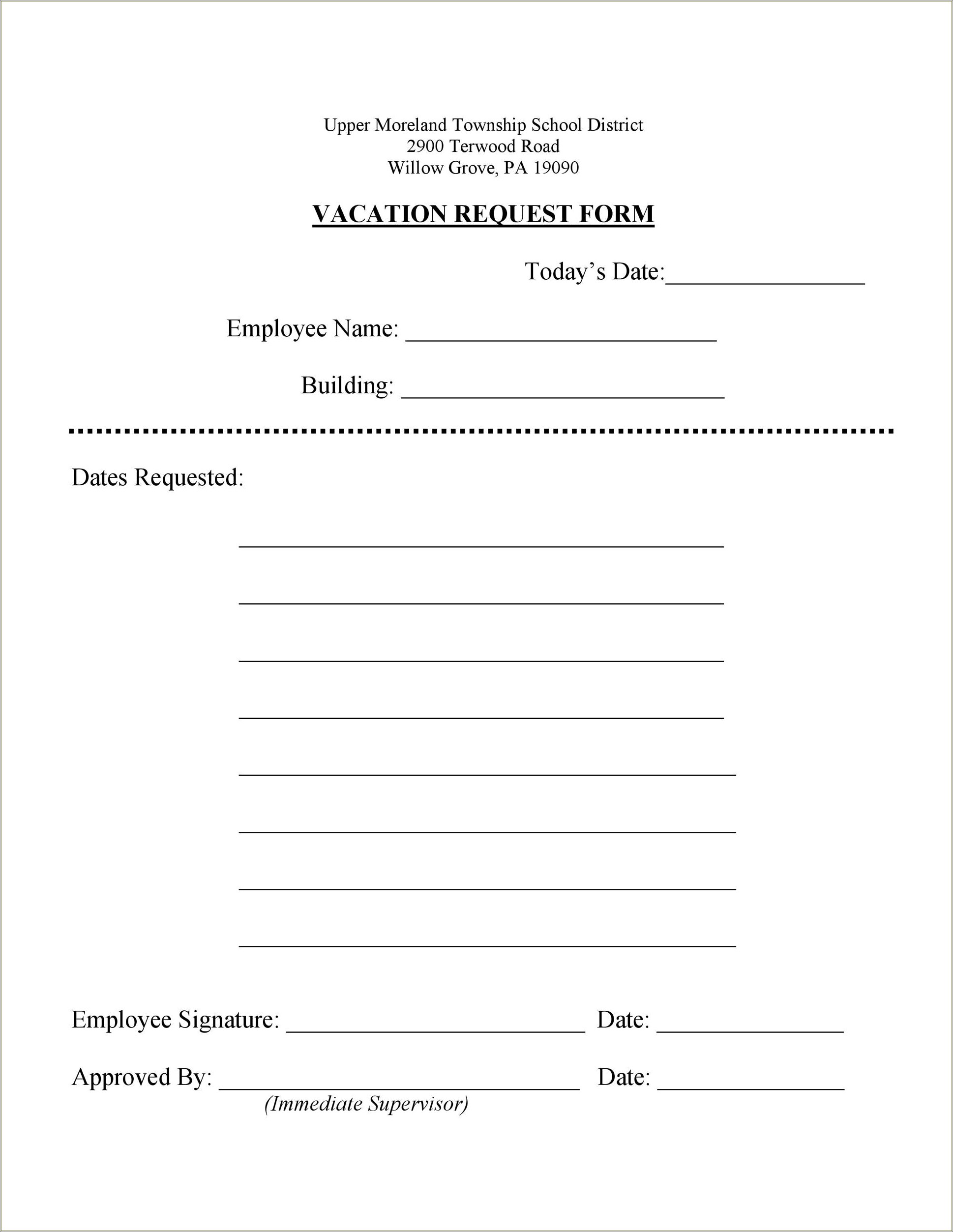 Employee Leave Request Form Free Template