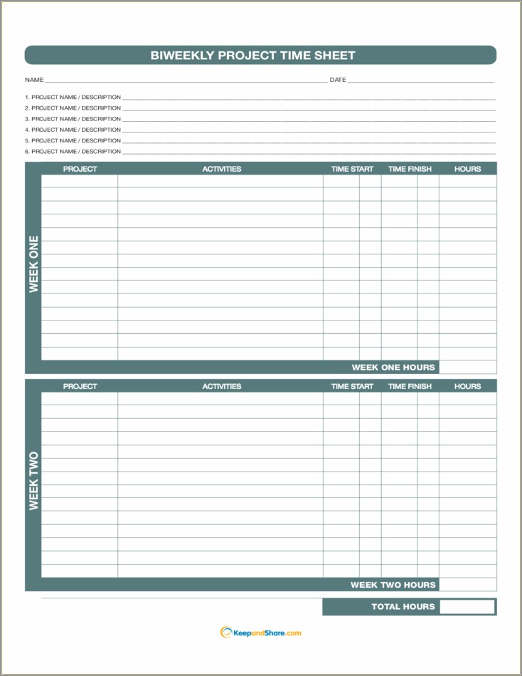 Employee Time Card Template Free Weekly