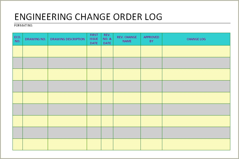 Engineering Change Order Template Free Download