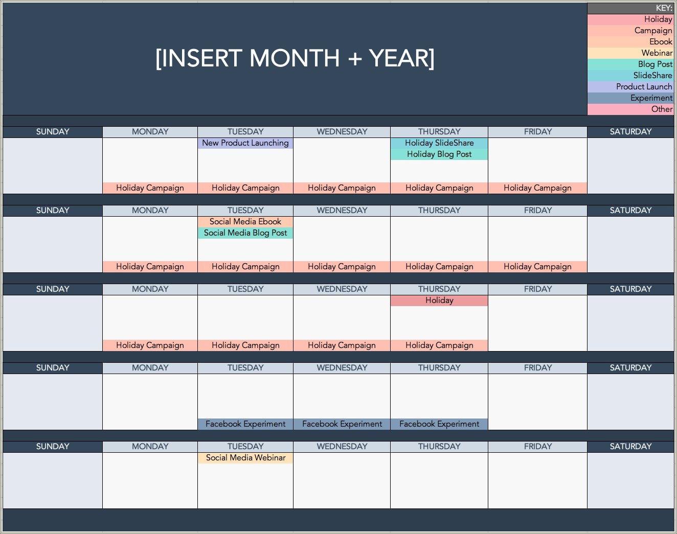 Event Calendar Maker Excel Template Free