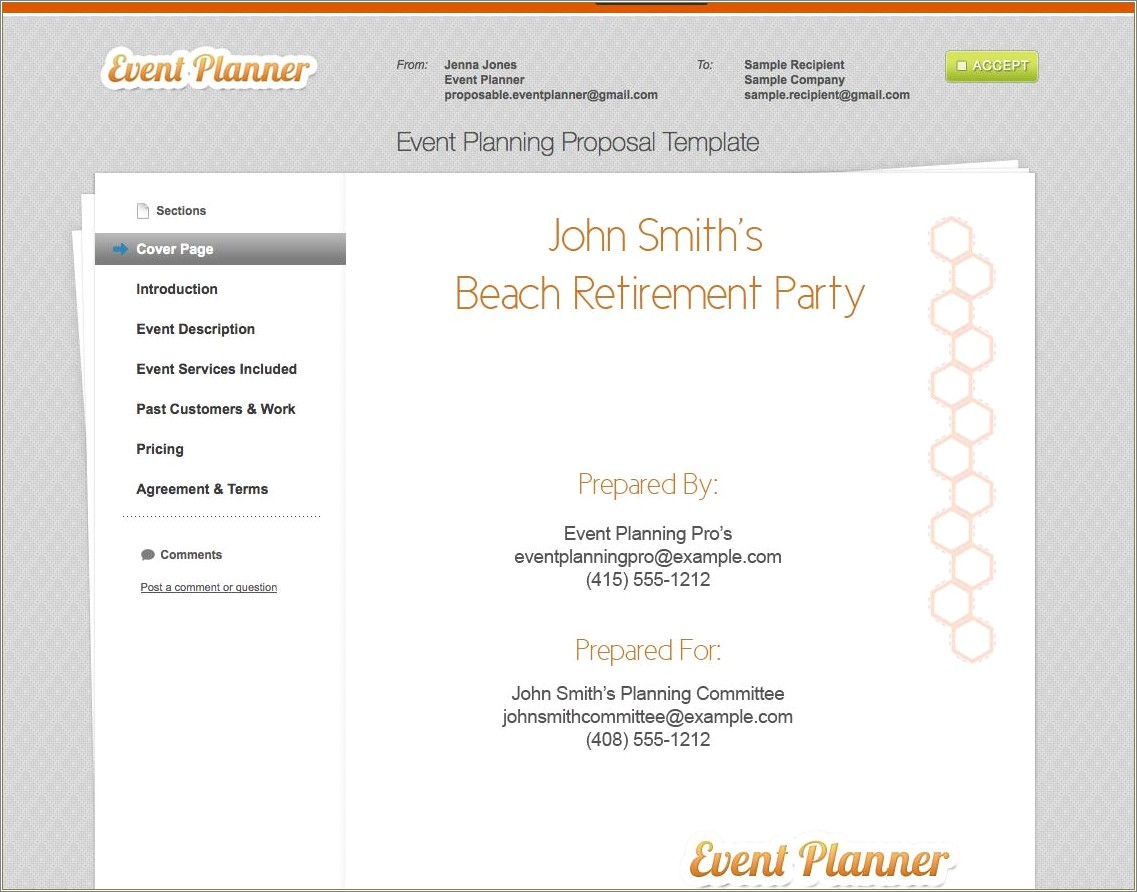 Event Planning Business Proposal Template Free