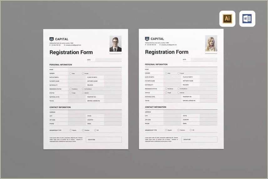 Event Registration Form Template Word Free